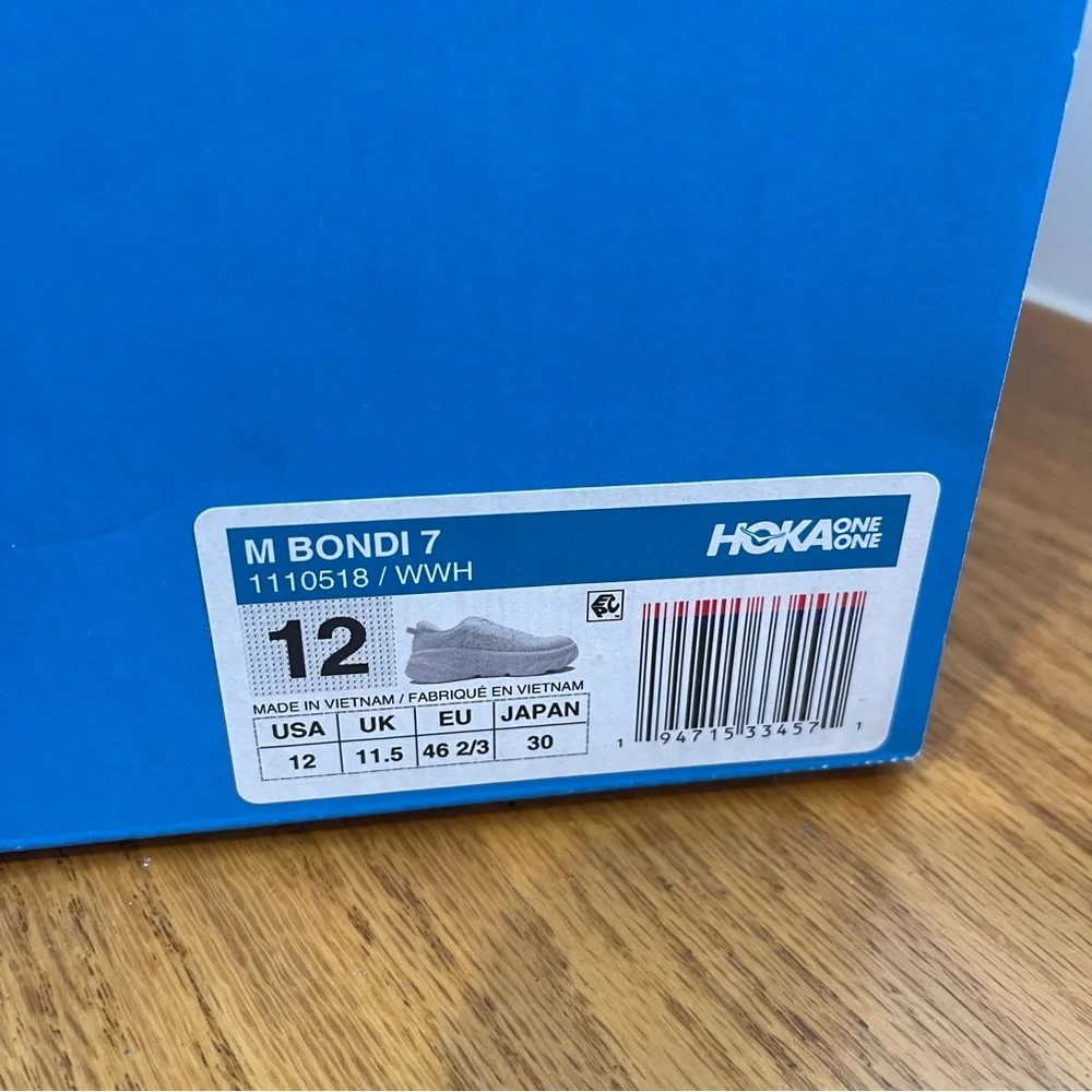NWT Hoka Bondi 7 All White Hoka One One - Picture 2 of 15